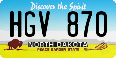 ND license plate HGV870