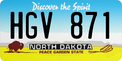 ND license plate HGV871