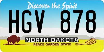 ND license plate HGV878