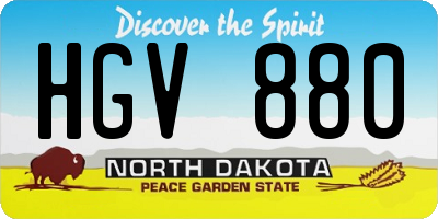 ND license plate HGV880