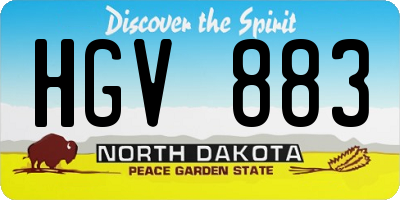 ND license plate HGV883