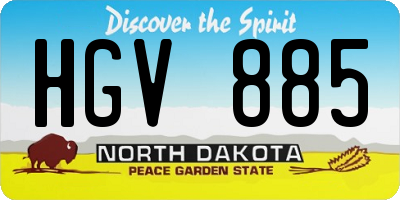ND license plate HGV885