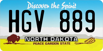 ND license plate HGV889