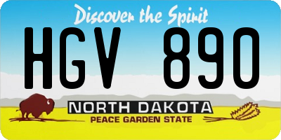 ND license plate HGV890