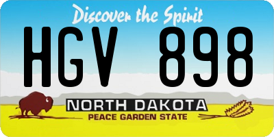 ND license plate HGV898