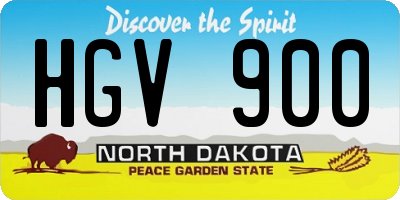 ND license plate HGV900