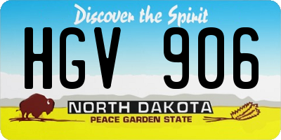 ND license plate HGV906