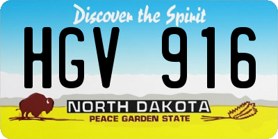 ND license plate HGV916