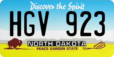 ND license plate HGV923