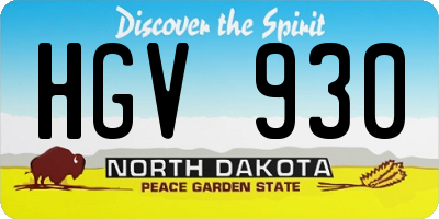 ND license plate HGV930