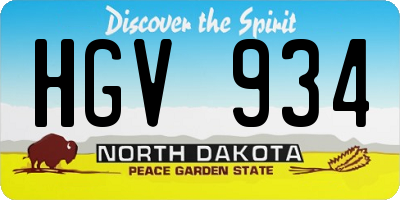 ND license plate HGV934