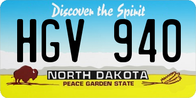 ND license plate HGV940