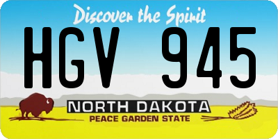 ND license plate HGV945
