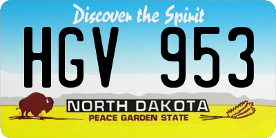 ND license plate HGV953