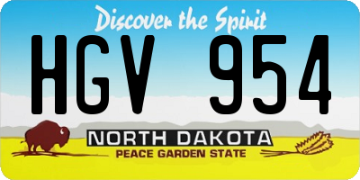 ND license plate HGV954