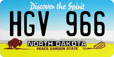 ND license plate HGV966
