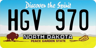 ND license plate HGV970