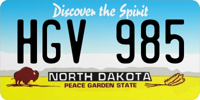 ND license plate HGV985