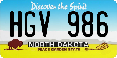 ND license plate HGV986
