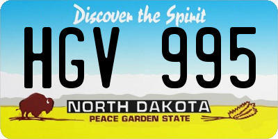 ND license plate HGV995