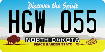 ND license plate HGW055