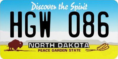 ND license plate HGW086