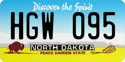 ND license plate HGW095