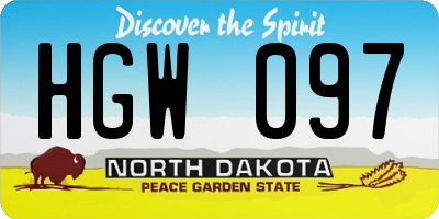 ND license plate HGW097