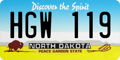 ND license plate HGW119