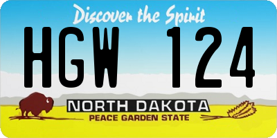 ND license plate HGW124