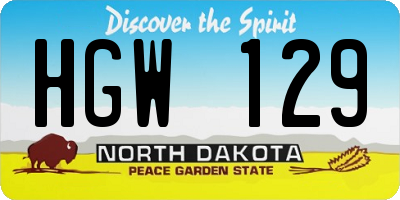 ND license plate HGW129
