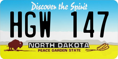 ND license plate HGW147