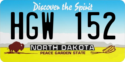 ND license plate HGW152