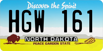 ND license plate HGW161