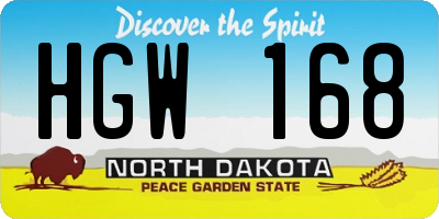 ND license plate HGW168
