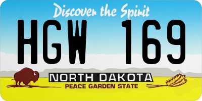 ND license plate HGW169