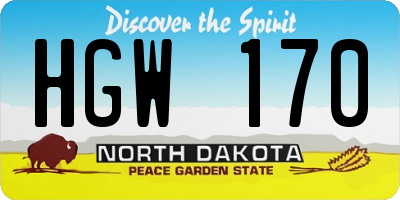ND license plate HGW170