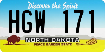 ND license plate HGW171