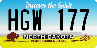 ND license plate HGW177