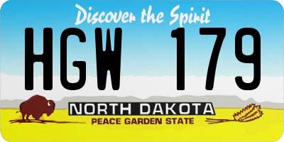 ND license plate HGW179
