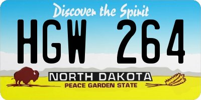ND license plate HGW264