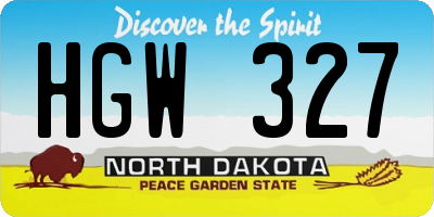ND license plate HGW327