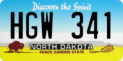 ND license plate HGW341