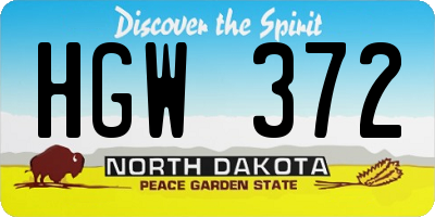 ND license plate HGW372