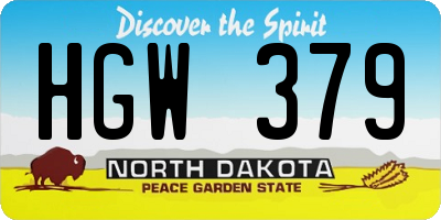 ND license plate HGW379