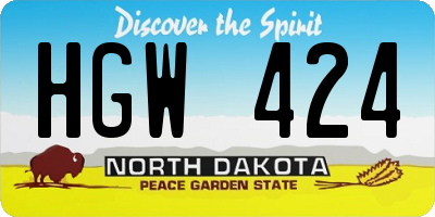 ND license plate HGW424
