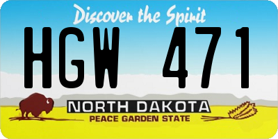 ND license plate HGW471