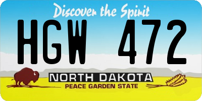 ND license plate HGW472
