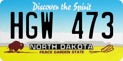 ND license plate HGW473