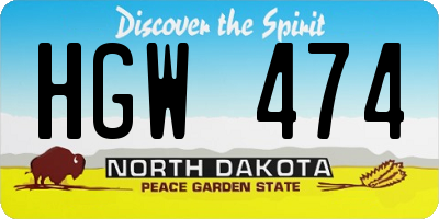 ND license plate HGW474